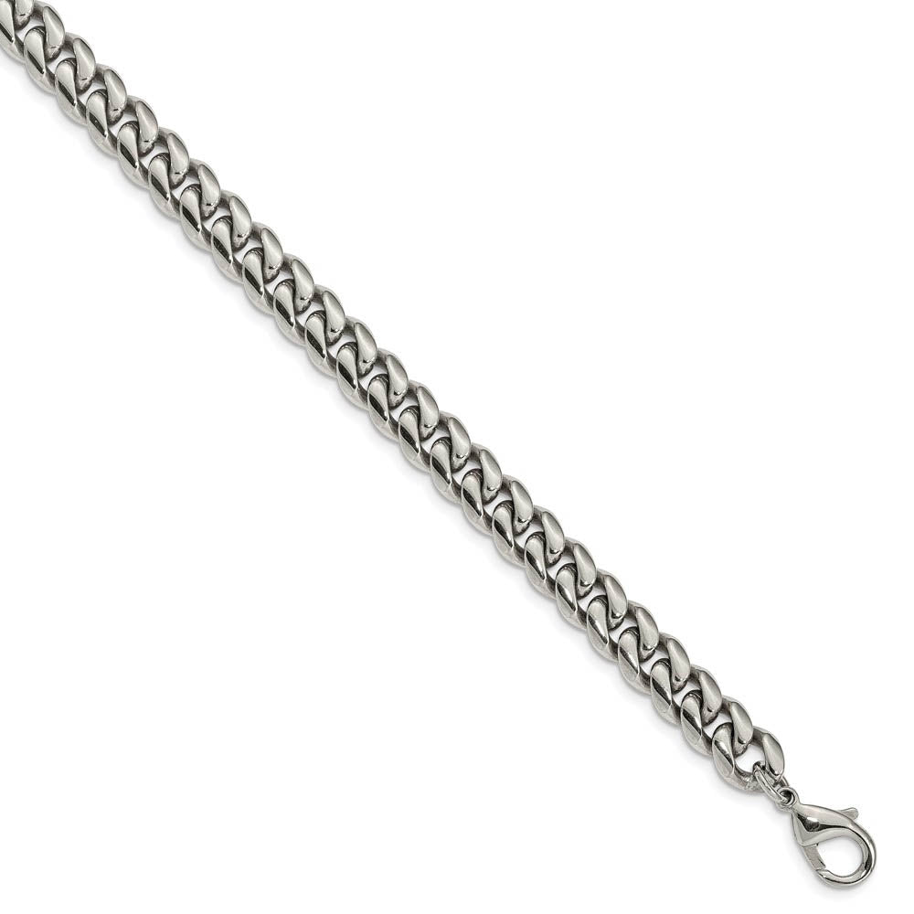 Men's 10mm Stainless Steel Polished Curb Chain Necklace, 24 Inch