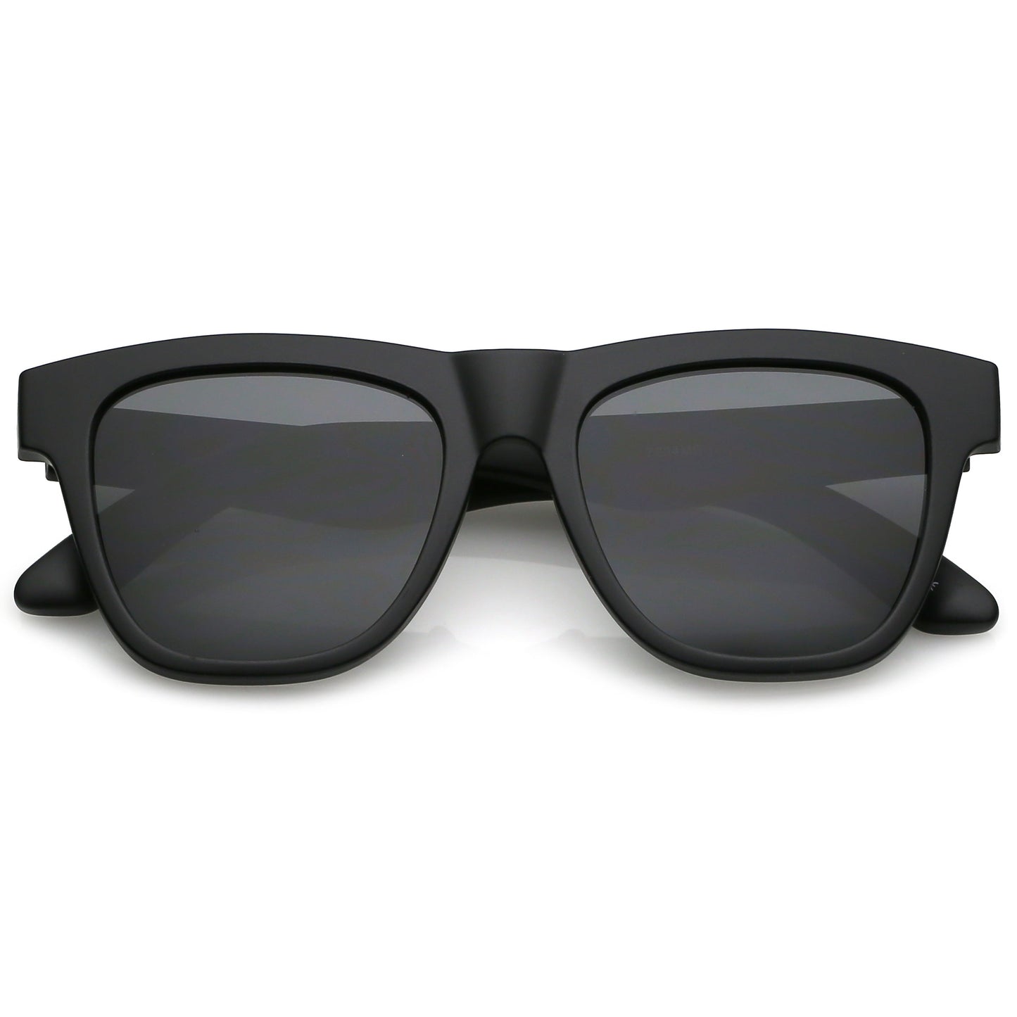 Classic Thick Arms Flat Lens Square Horn Rimmed Sunglasses C286