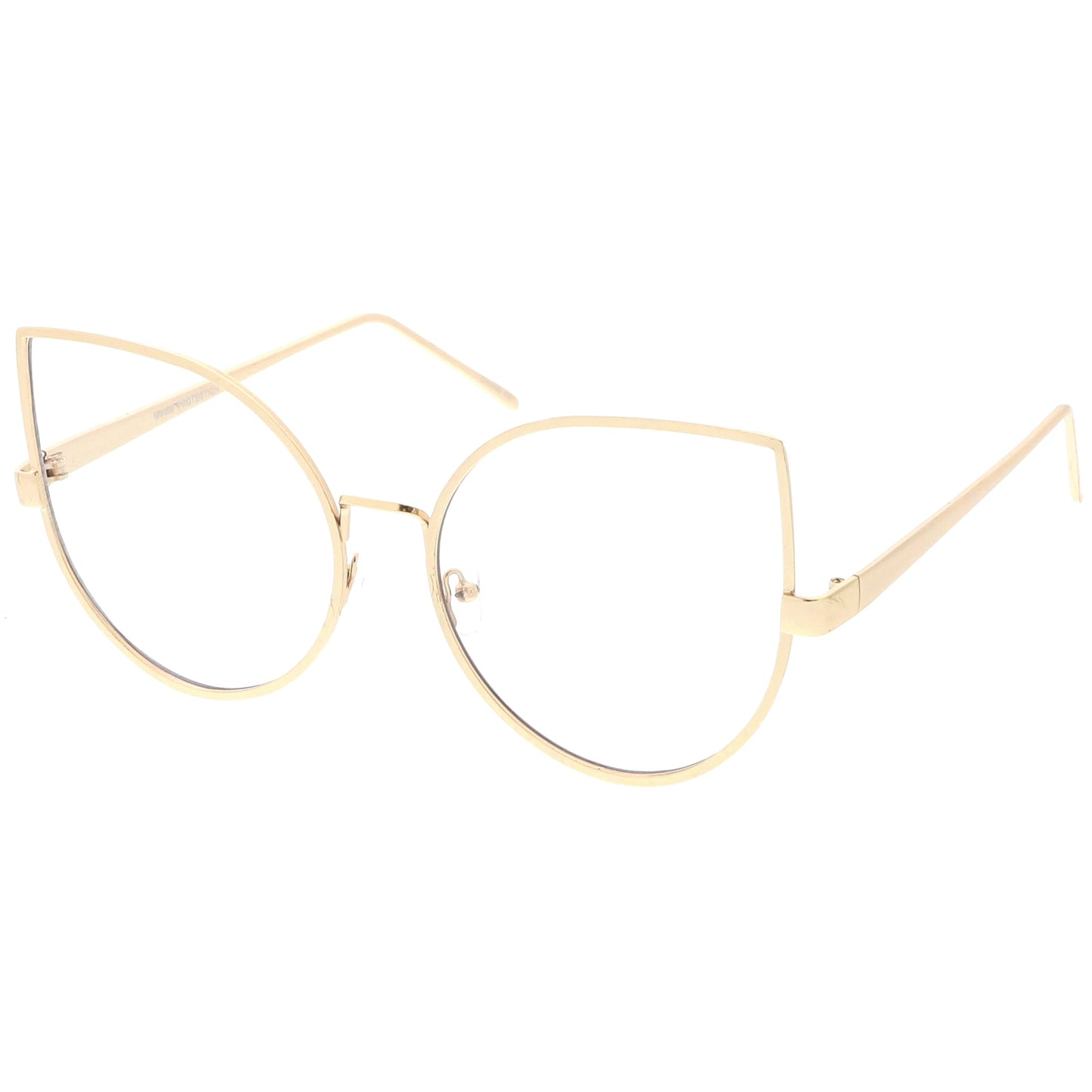 Blue Light Filtering Women's Oversize Modern Clear Flat Lens Cat Eye Glasses C337