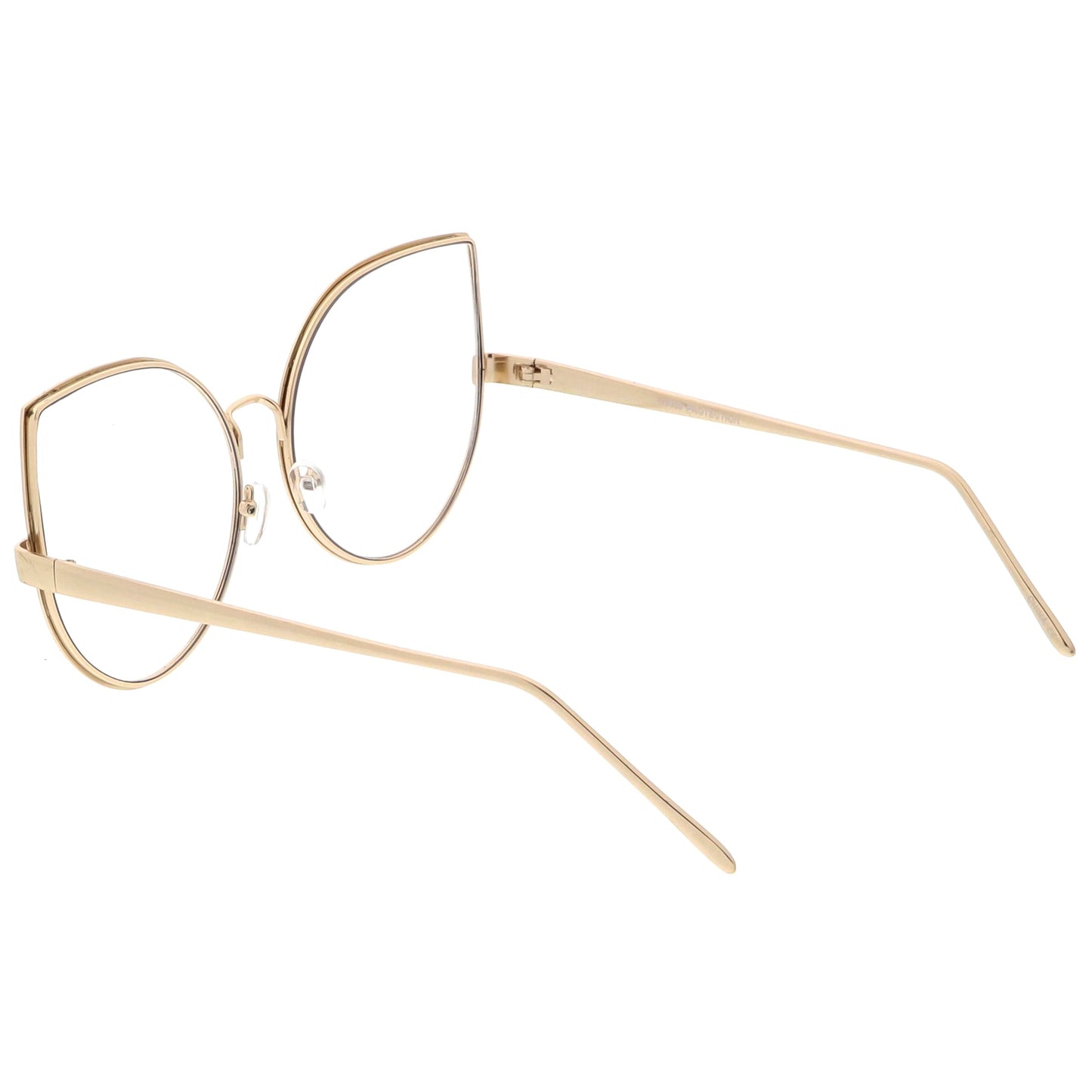Blue Light Filtering Women's Oversize Modern Clear Flat Lens Cat Eye Glasses C337
