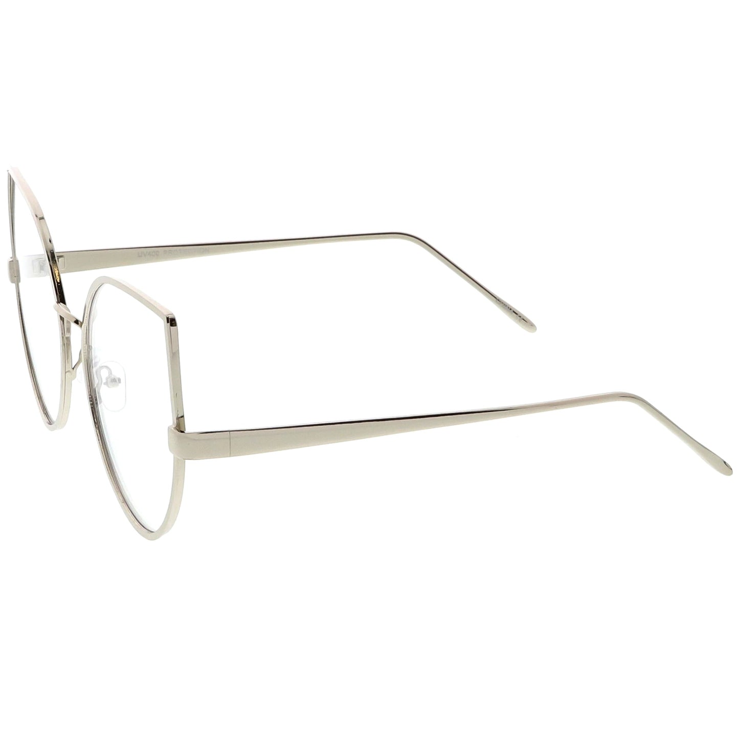 Blue Light Filtering Women's Oversize Modern Clear Flat Lens Cat Eye Glasses C337