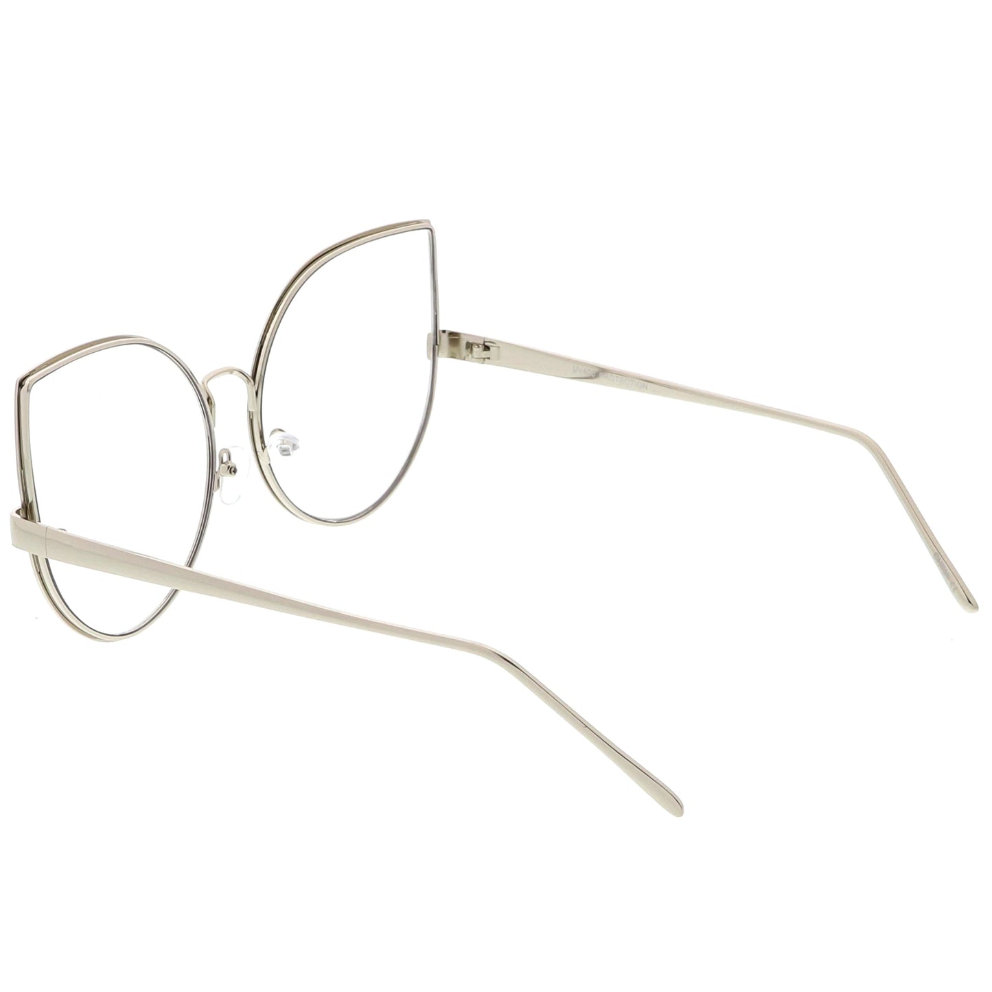 Blue Light Filtering Women's Oversize Modern Clear Flat Lens Cat Eye Glasses C337