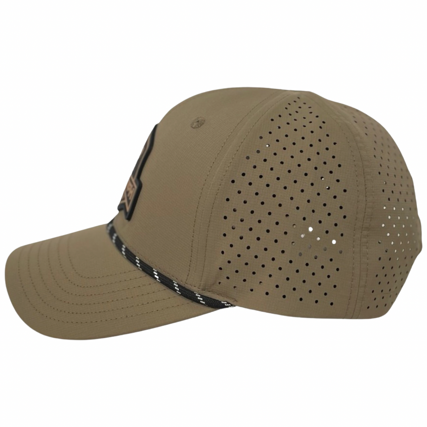 Khaki PVC Performance Snapback Hat