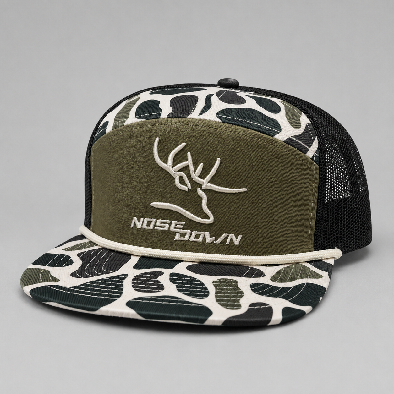 7 Panel Duck Camo Embroidered