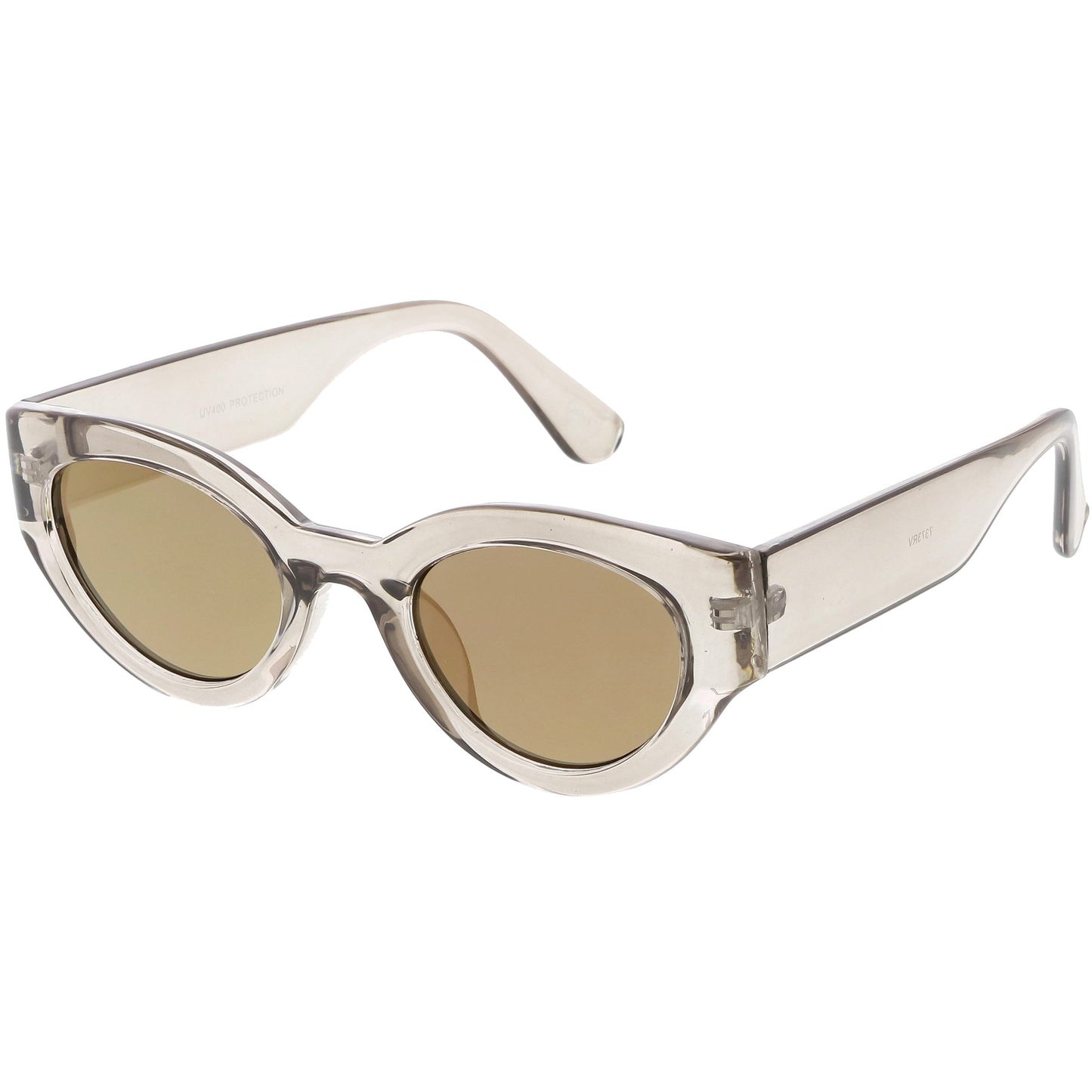 Bold Retro Fashion Oval Mirrored Flat Lens Sunglasses C544