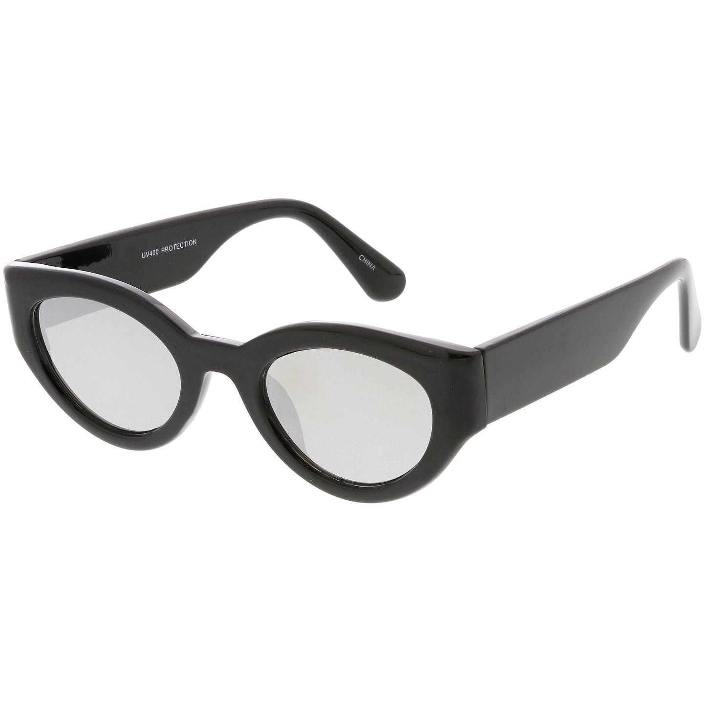 Bold Retro Fashion Oval Mirrored Flat Lens Sunglasses C544