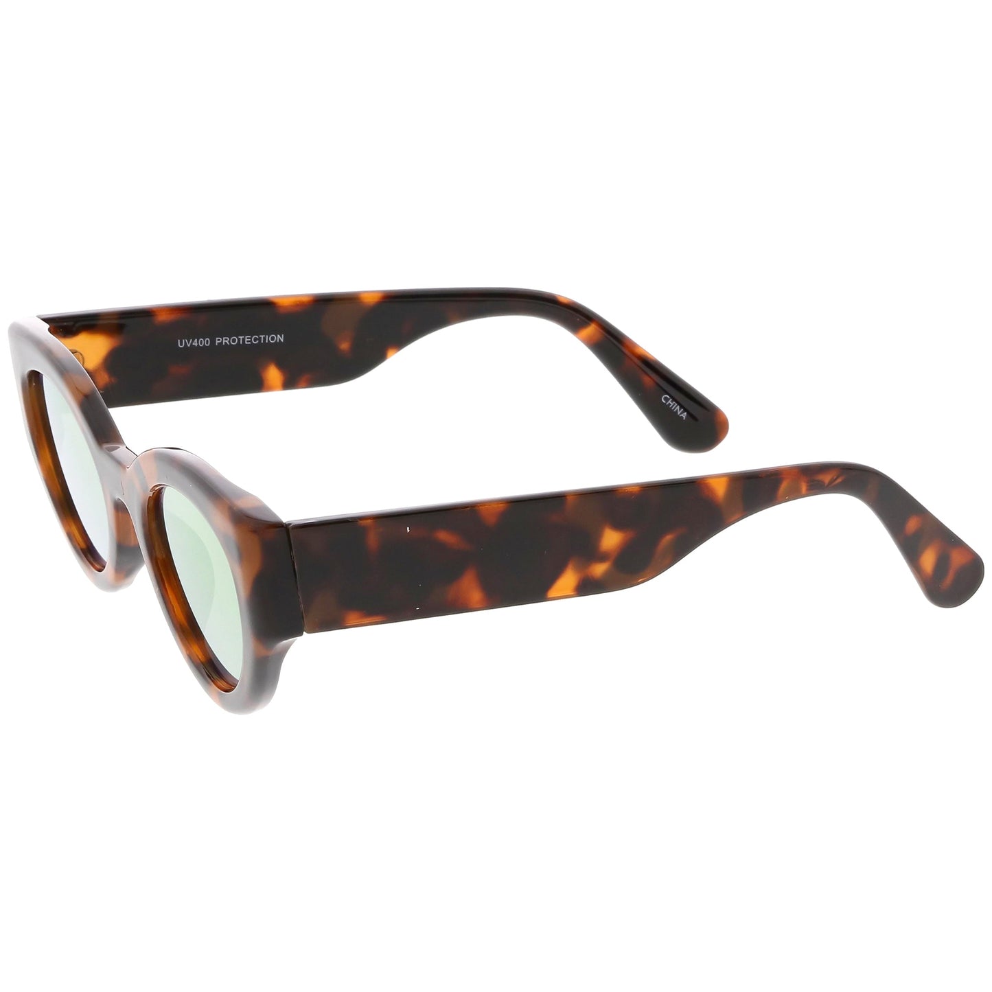 Bold Retro Fashion Oval Mirrored Flat Lens Sunglasses C544