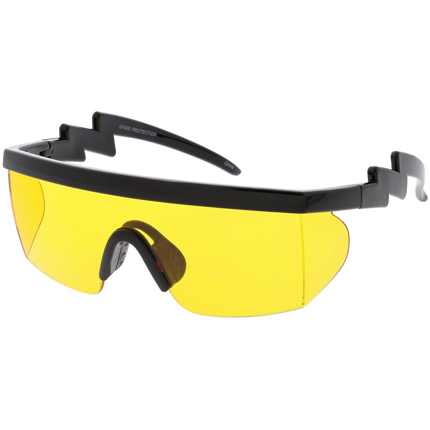 Retro Flat Top Color Tone Half Frame Goggle Shield Sunglasses C546