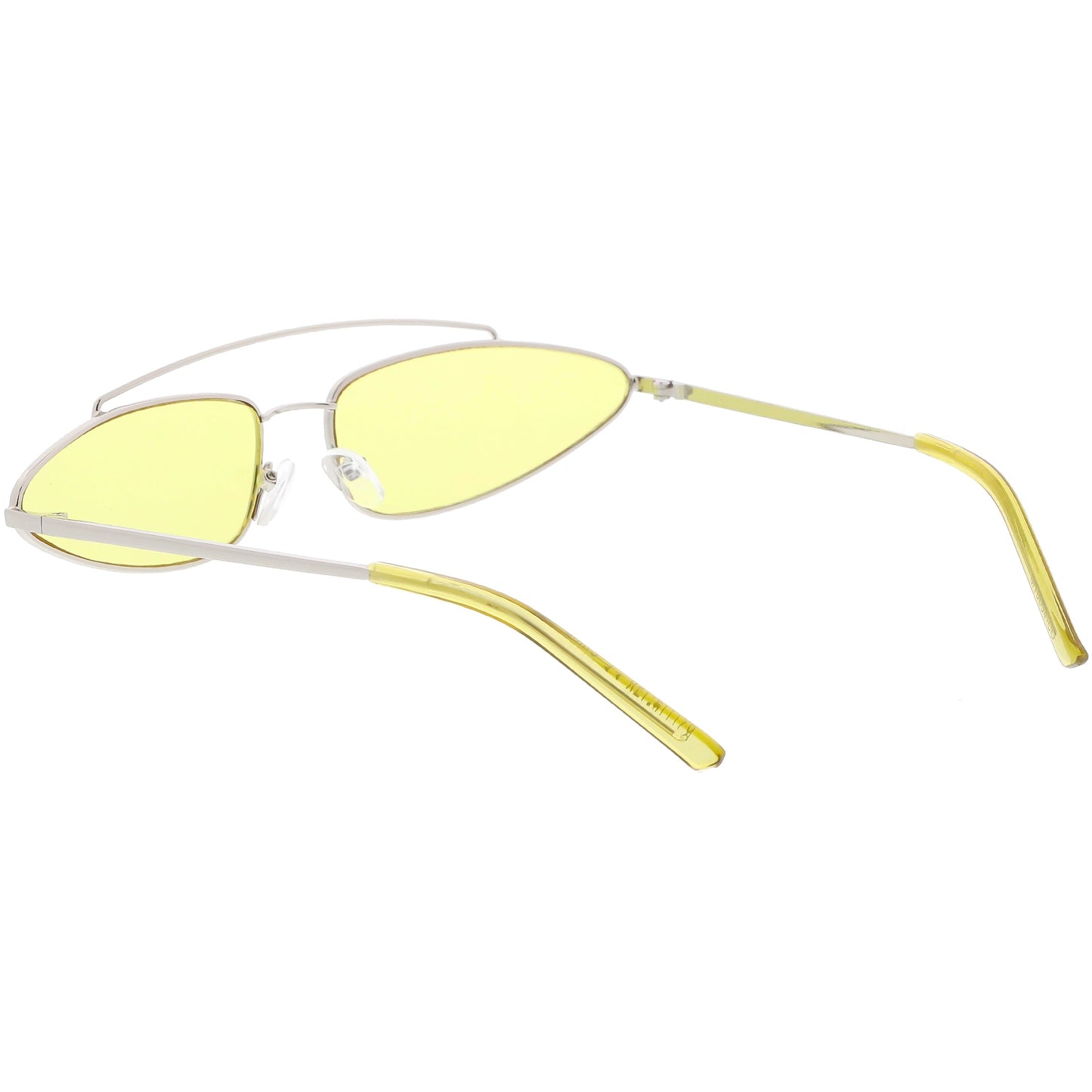 Retro 1990's Slim Triangle  Color Tone Flat Lens Sunglasses C725
