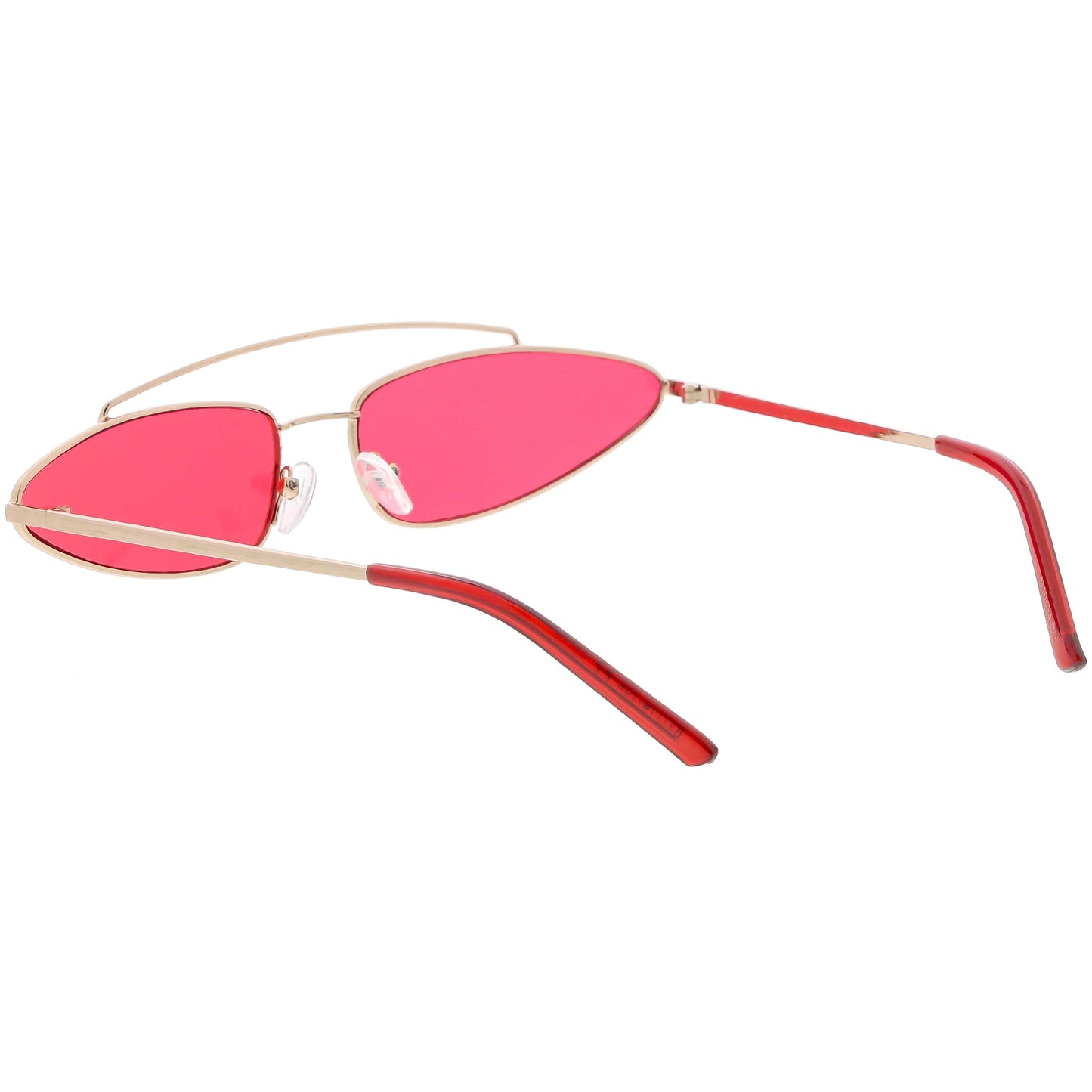 Retro 1990's Slim Triangle  Color Tone Flat Lens Sunglasses C725