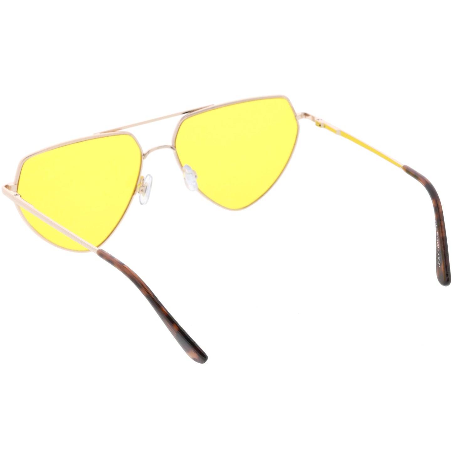 Retro Oversize Color Tone Flat Top Aviator Sunglasses C755