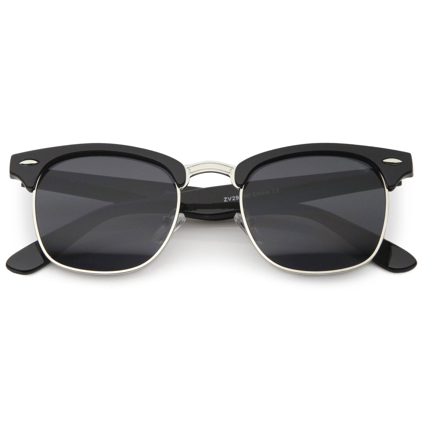 Classic Square Neutral Colored Lenses Horn Rimmed Sunglasses C771