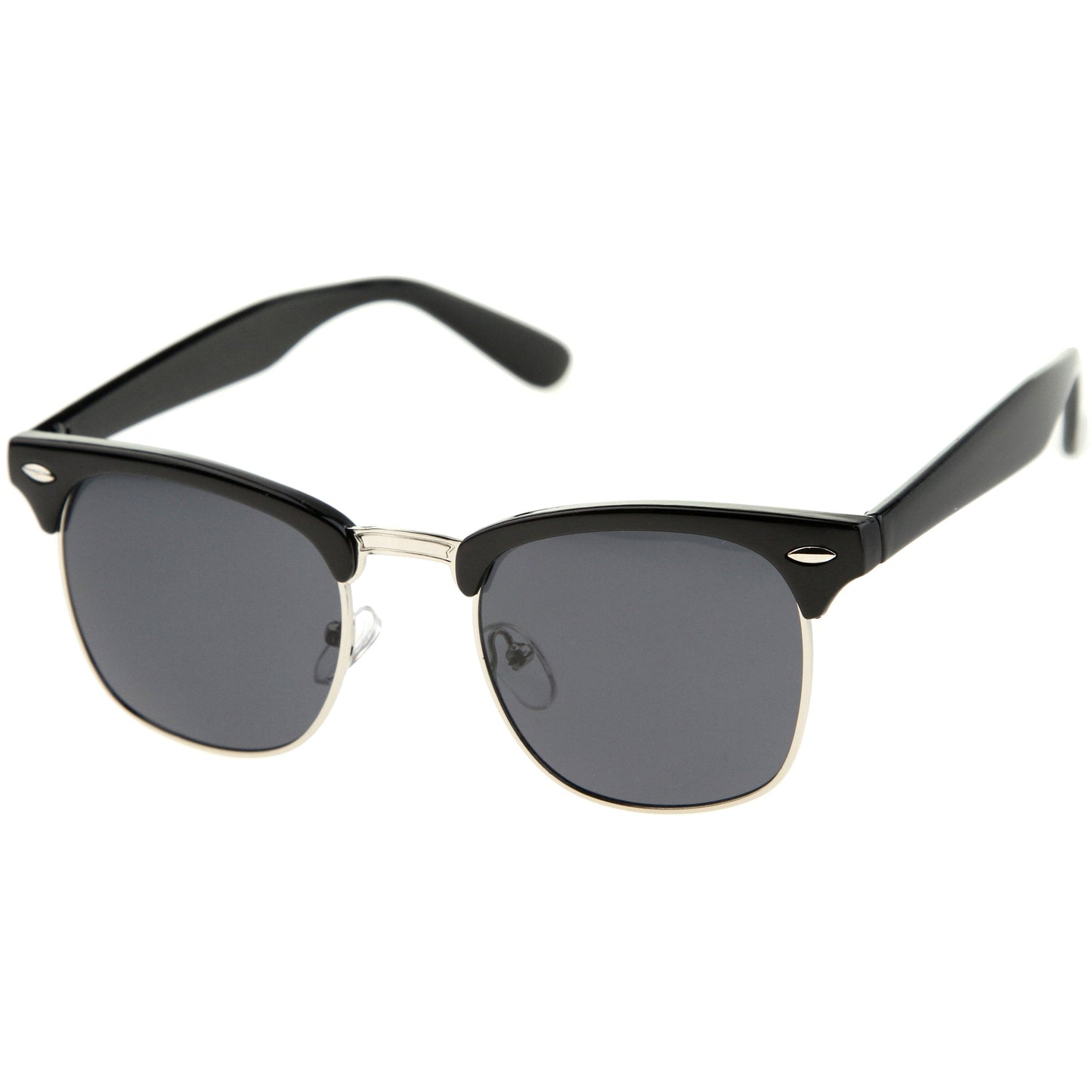 Classic Square Neutral Colored Lenses Horn Rimmed Sunglasses C771