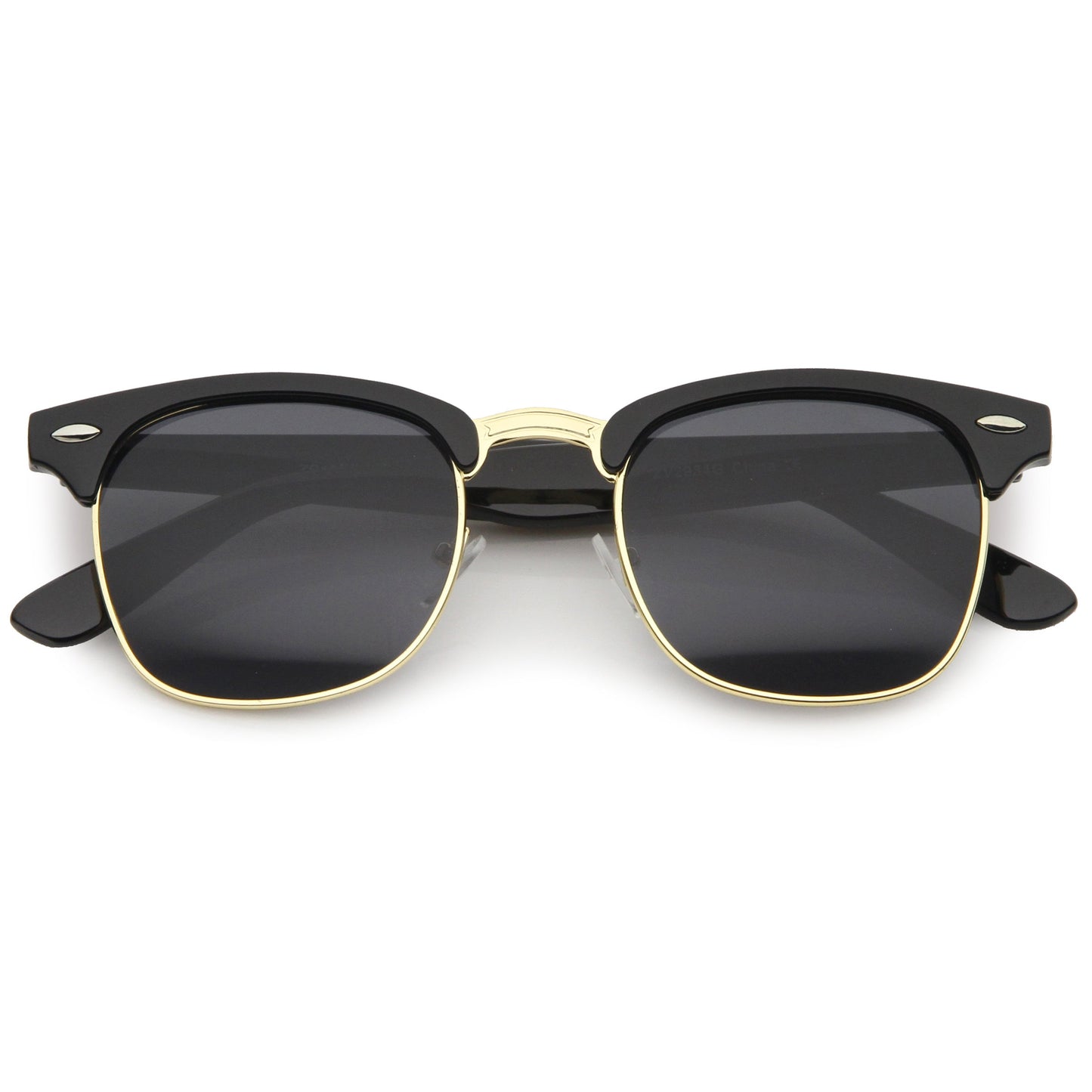 Classic Square Neutral Colored Lenses Horn Rimmed Sunglasses C771