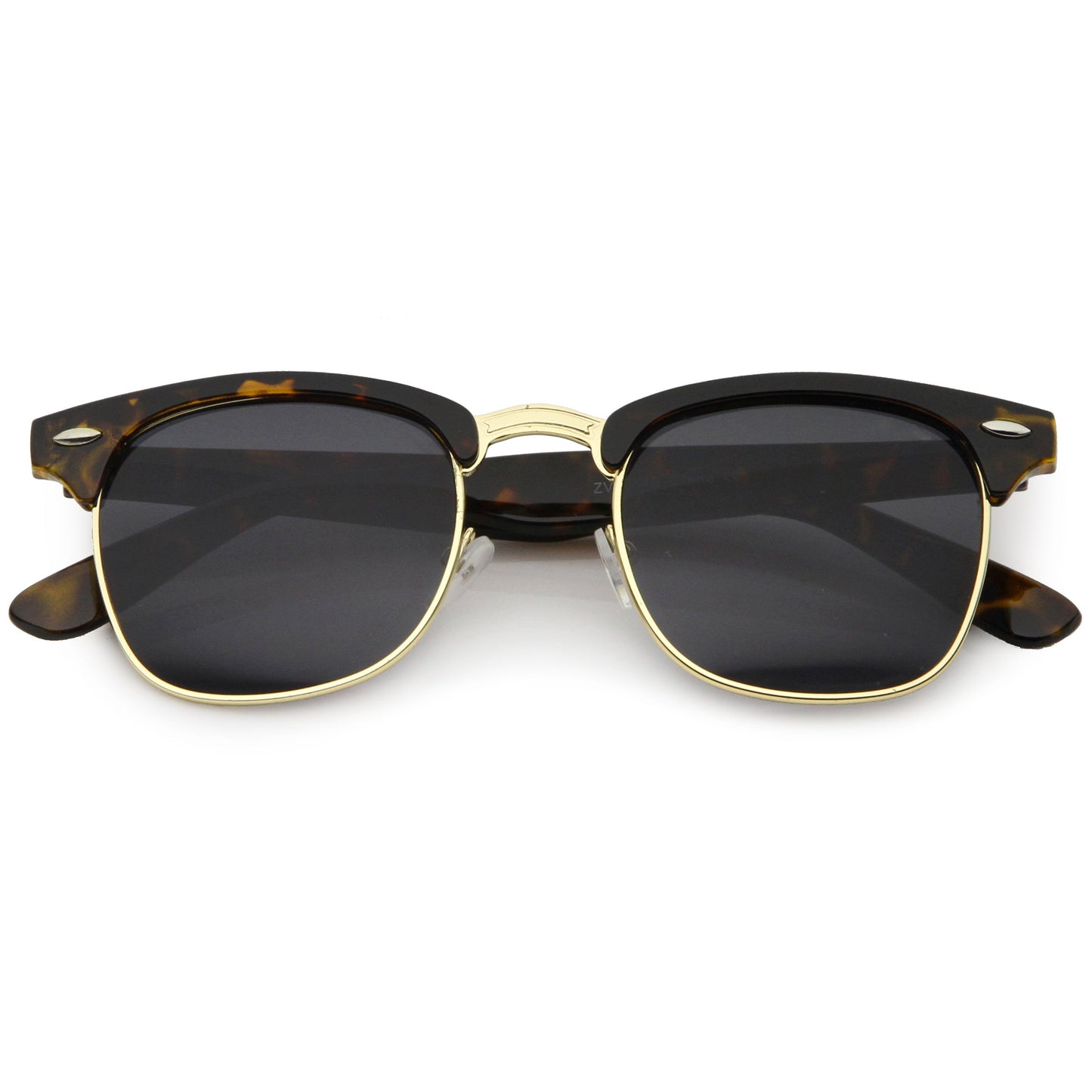 Classic Square Neutral Colored Lenses Horn Rimmed Sunglasses C771