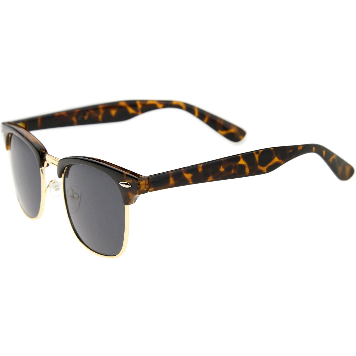 Classic Square Neutral Colored Lenses Horn Rimmed Sunglasses C771