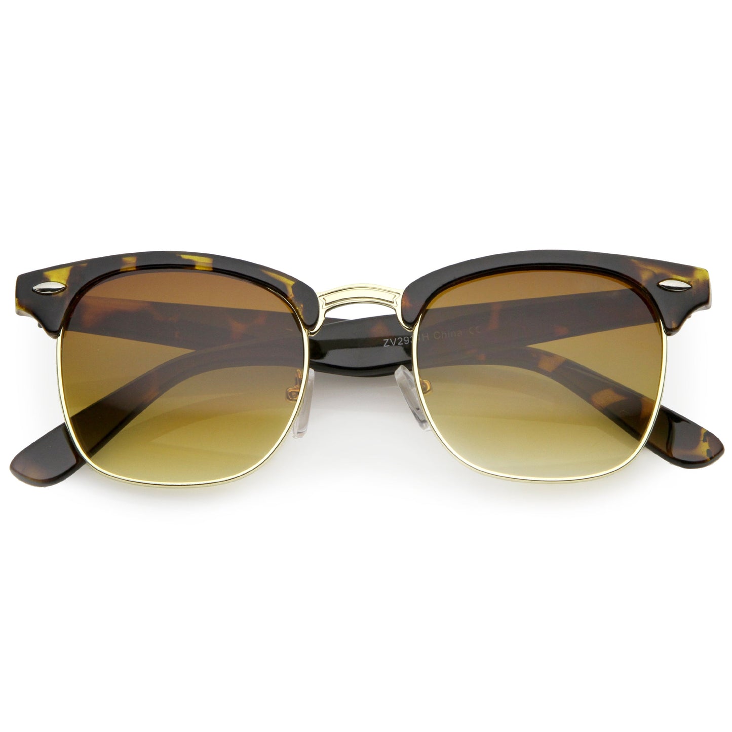 Classic Square Neutral Colored Lenses Horn Rimmed Sunglasses C771