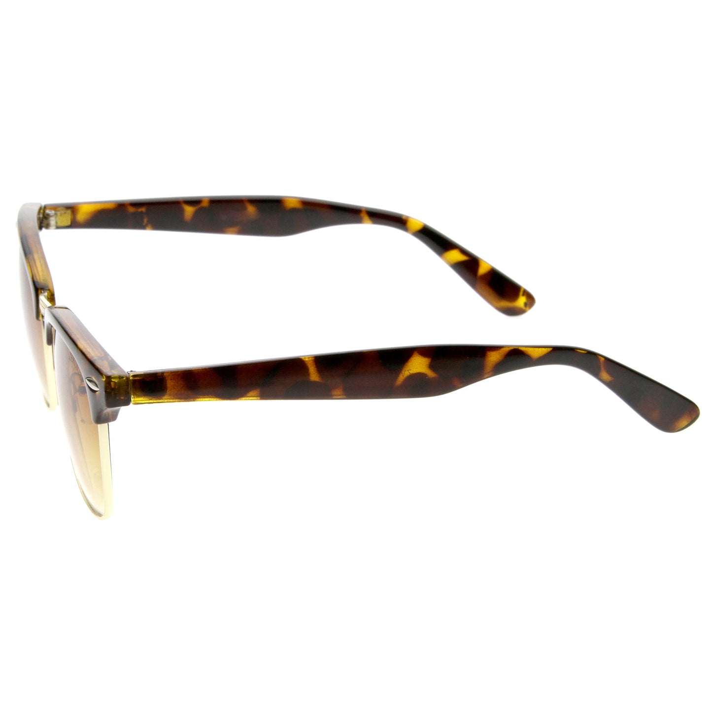 Classic Square Neutral Colored Lenses Horn Rimmed Sunglasses C771