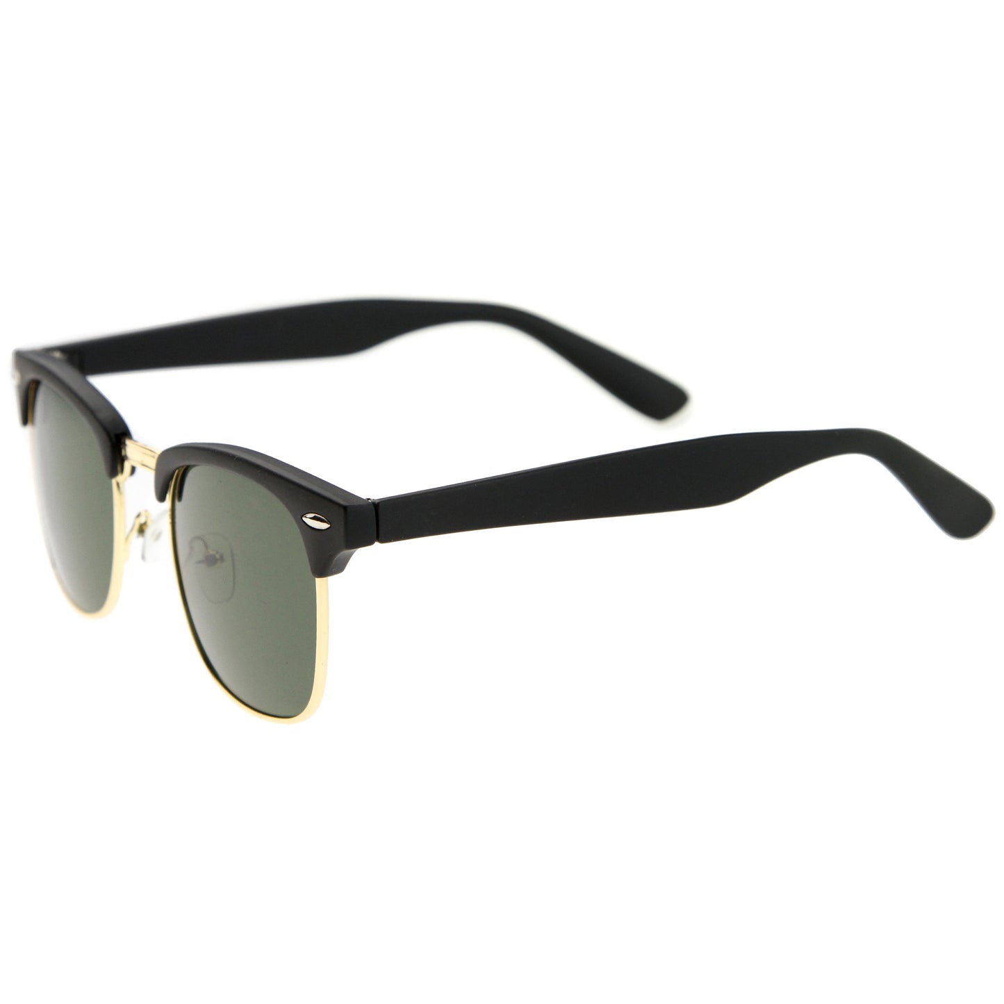 Classic Square Neutral Colored Lenses Horn Rimmed Sunglasses C771