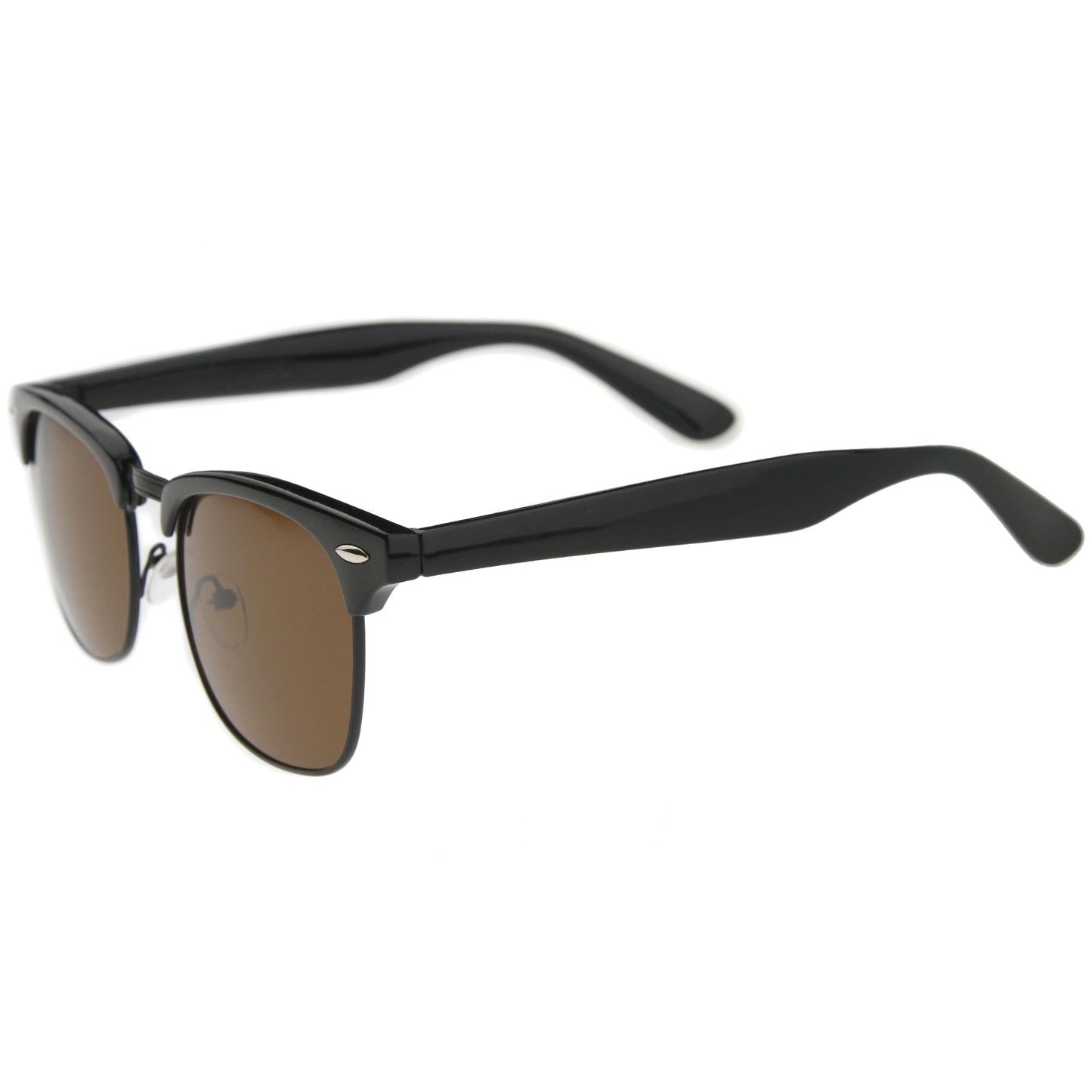 Classic Square Neutral Colored Lenses Horn Rimmed Sunglasses C771