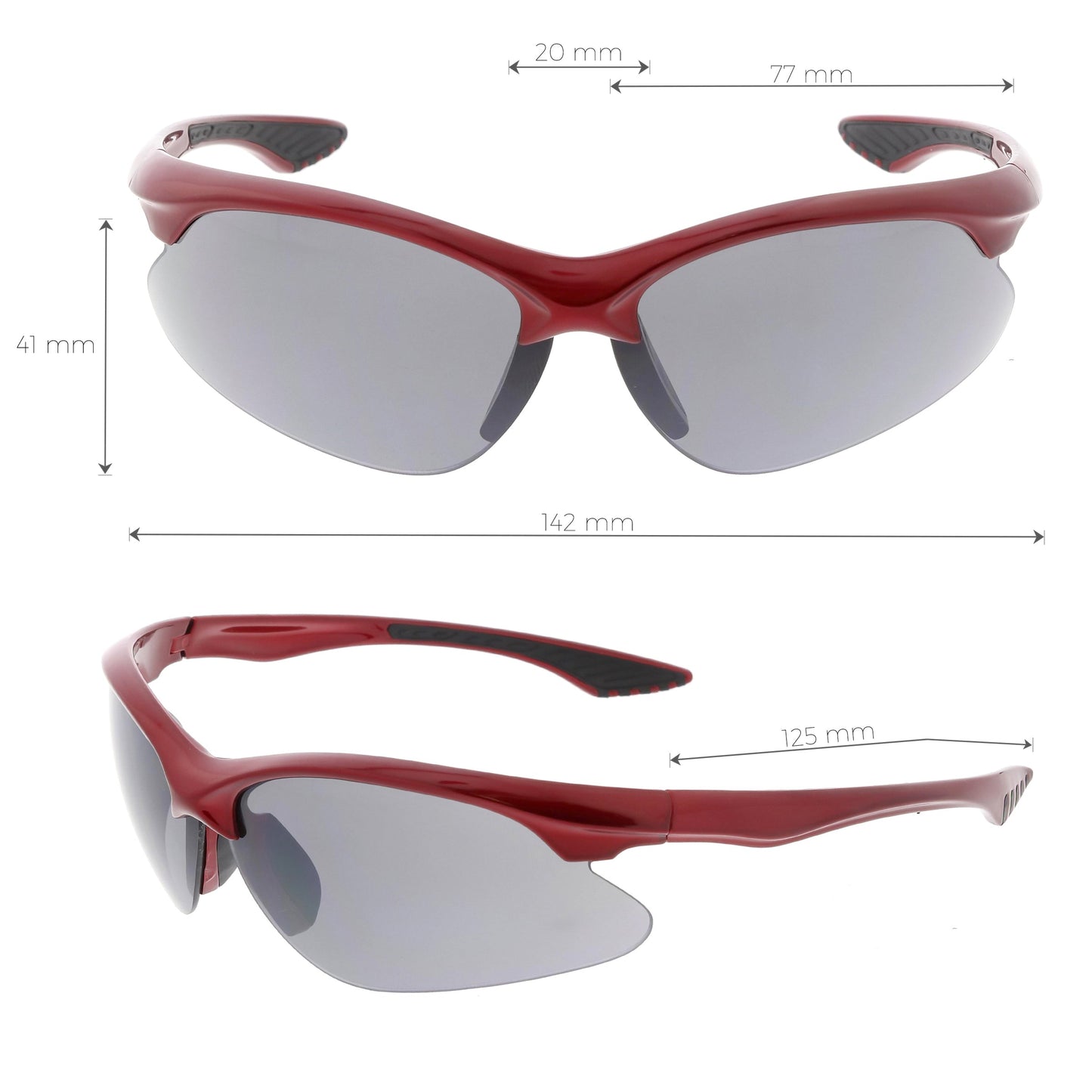 Active Sports Half Frame TR-90 Wrap Around Sunglasses C809
