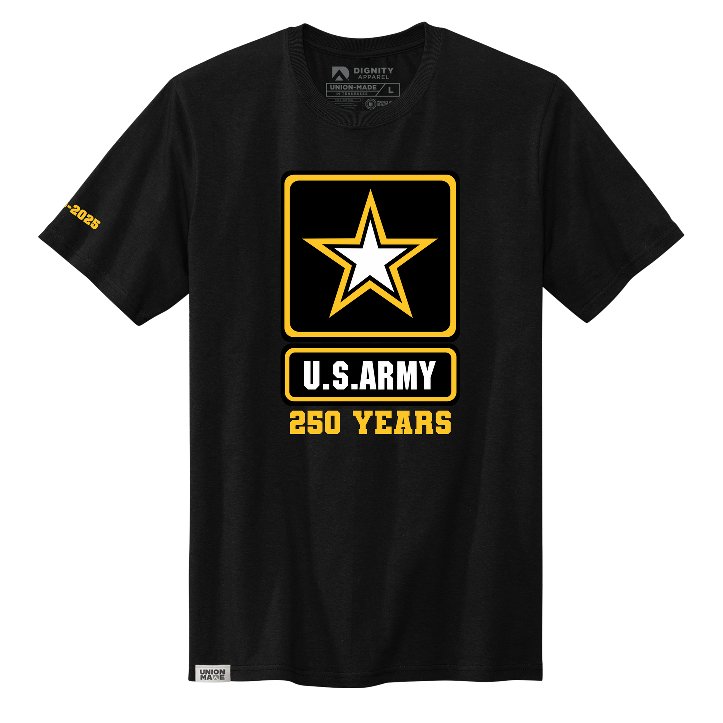 US Army T-shirt - 250 Years Celebration - Made in the USA