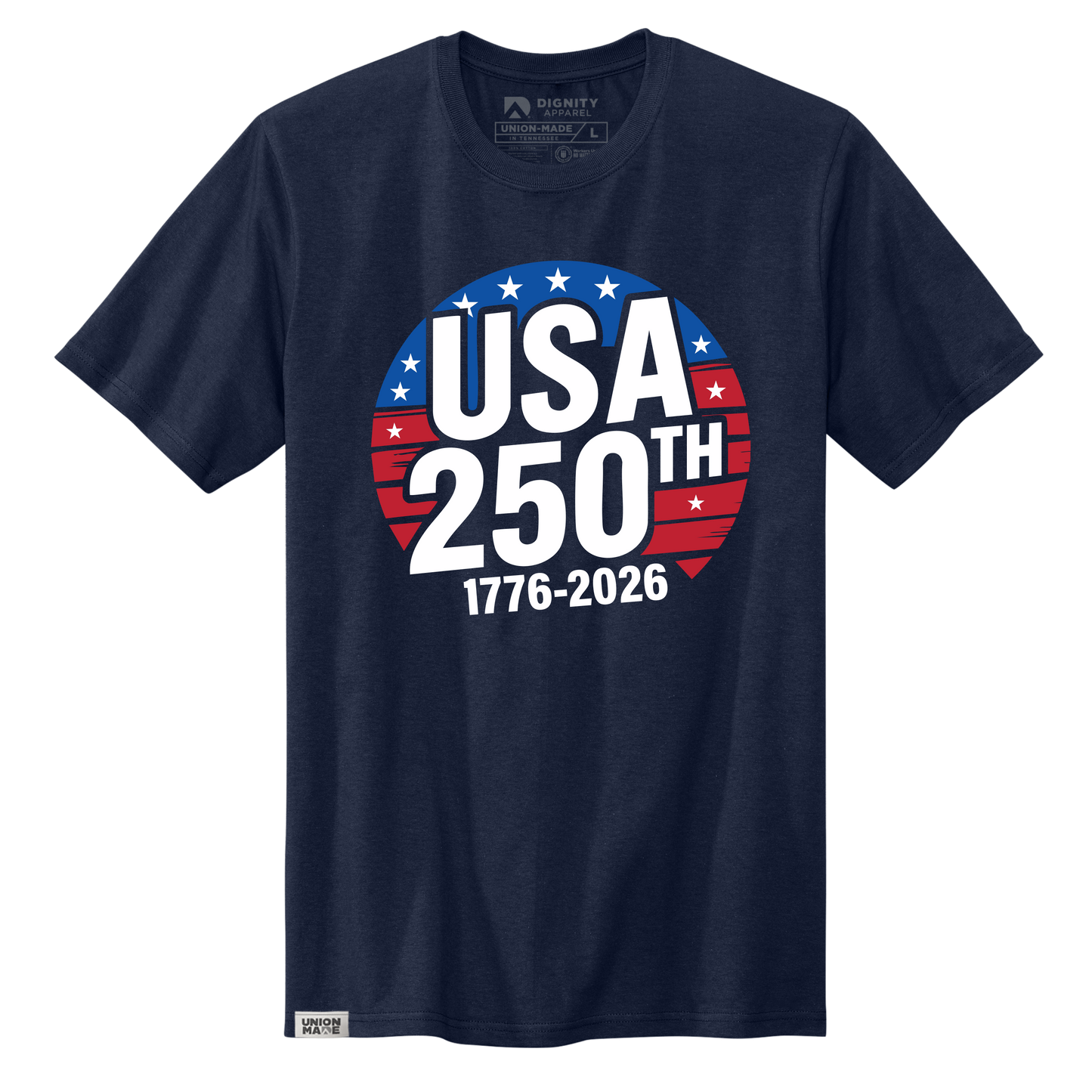 USA 250 Campaign Button Tee - Made in the USA