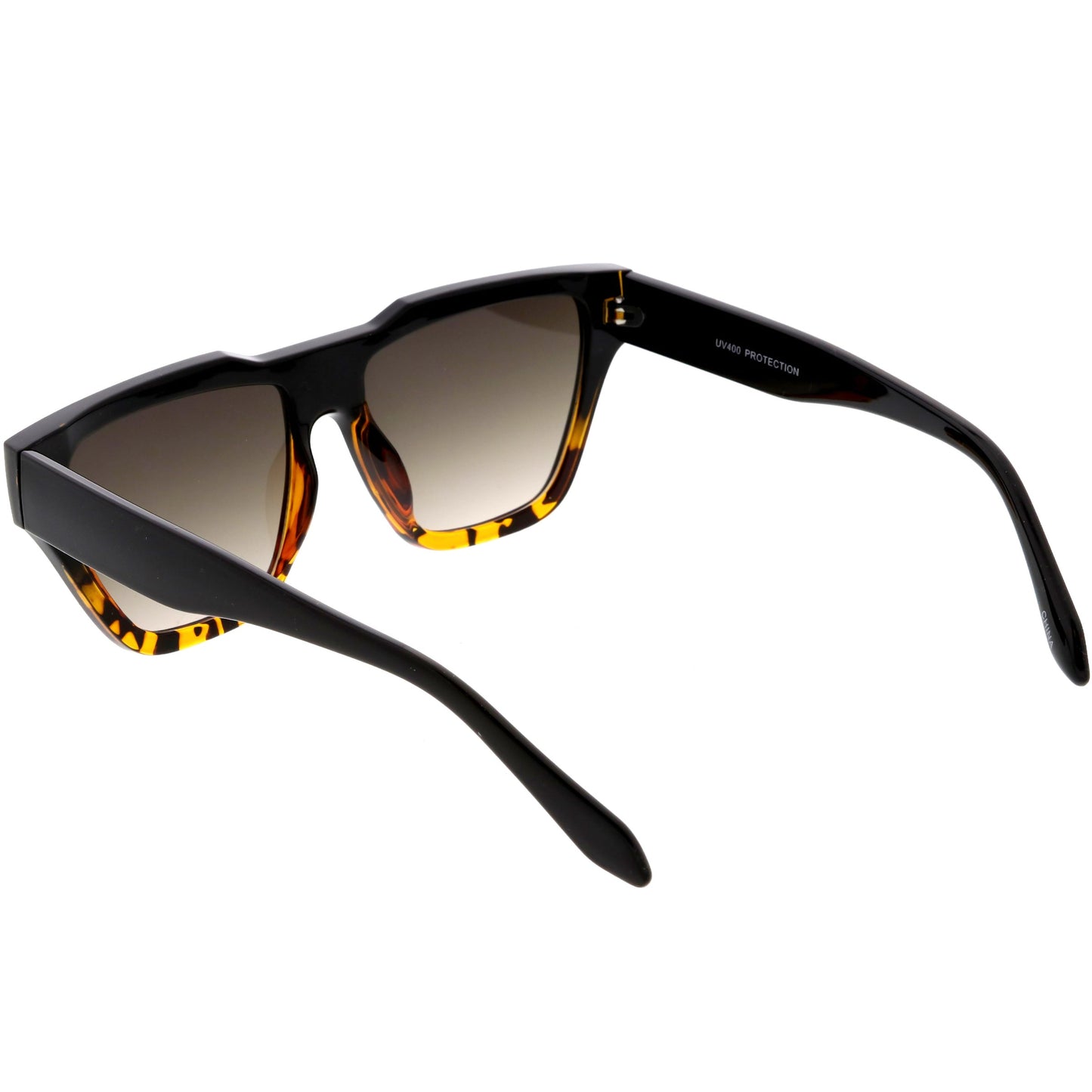 Retro Modern Horned Rim Flat Top Square Aviator Sunglasses C920