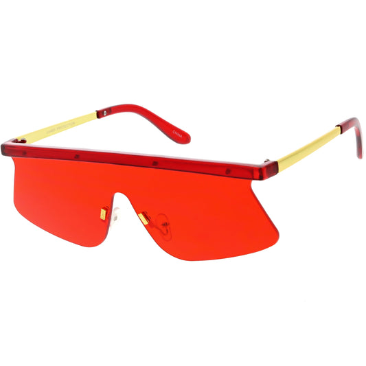 Retro Modern Blade Cut Shield Sports Sunglasses C941