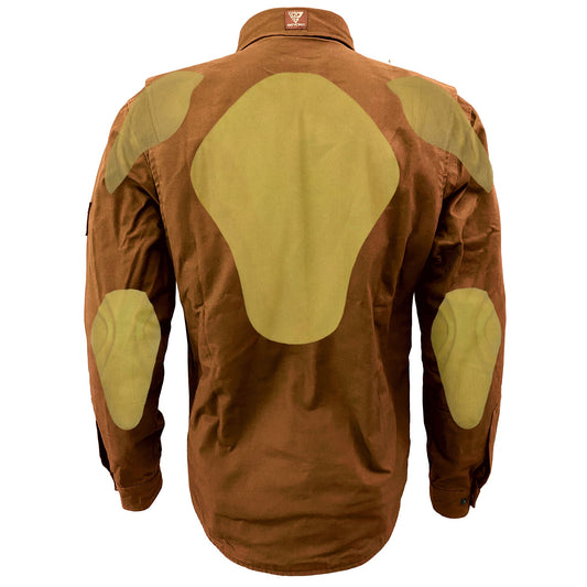 Protective Canvas Jacket for Men - Light Brown with Pads