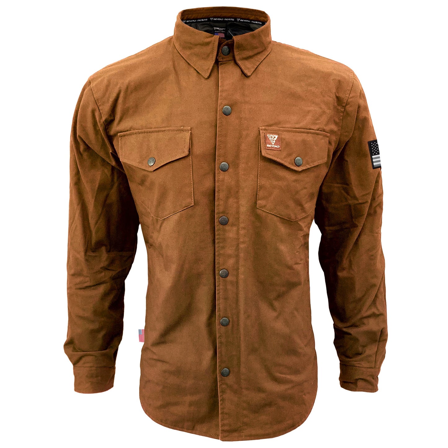 Protective Canvas Jacket for Men - Light Brown with Pads