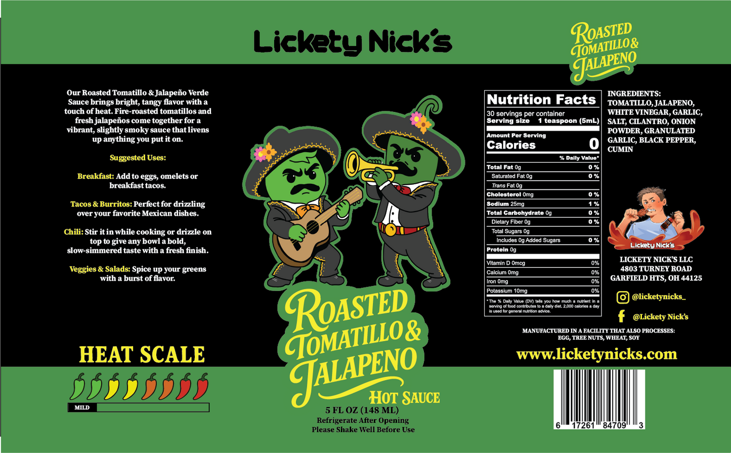 Roasted Tomatillo & Jalapeño Verde Hot Sauce