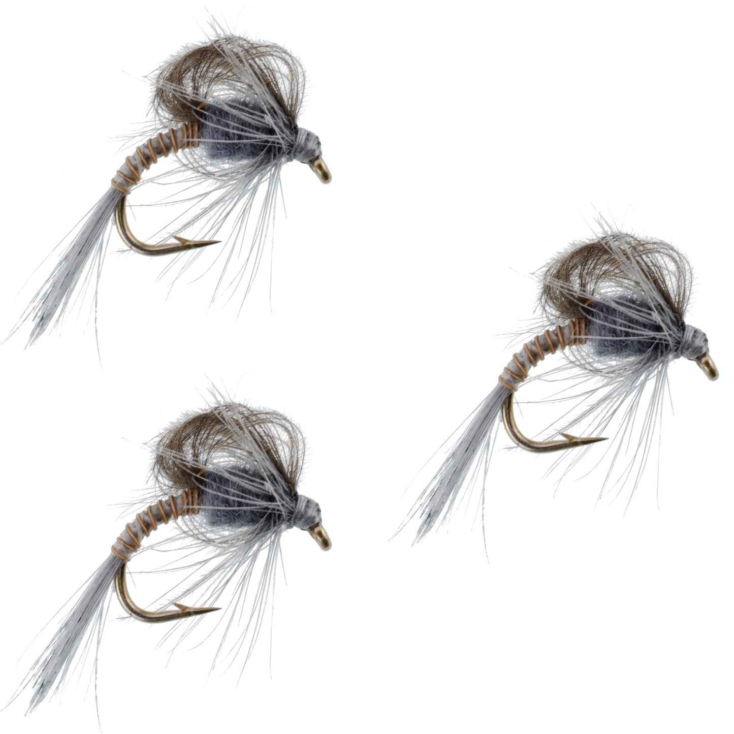 3 Pack CDC Loop Wing Adams Emerger Fly - Hook Size 12