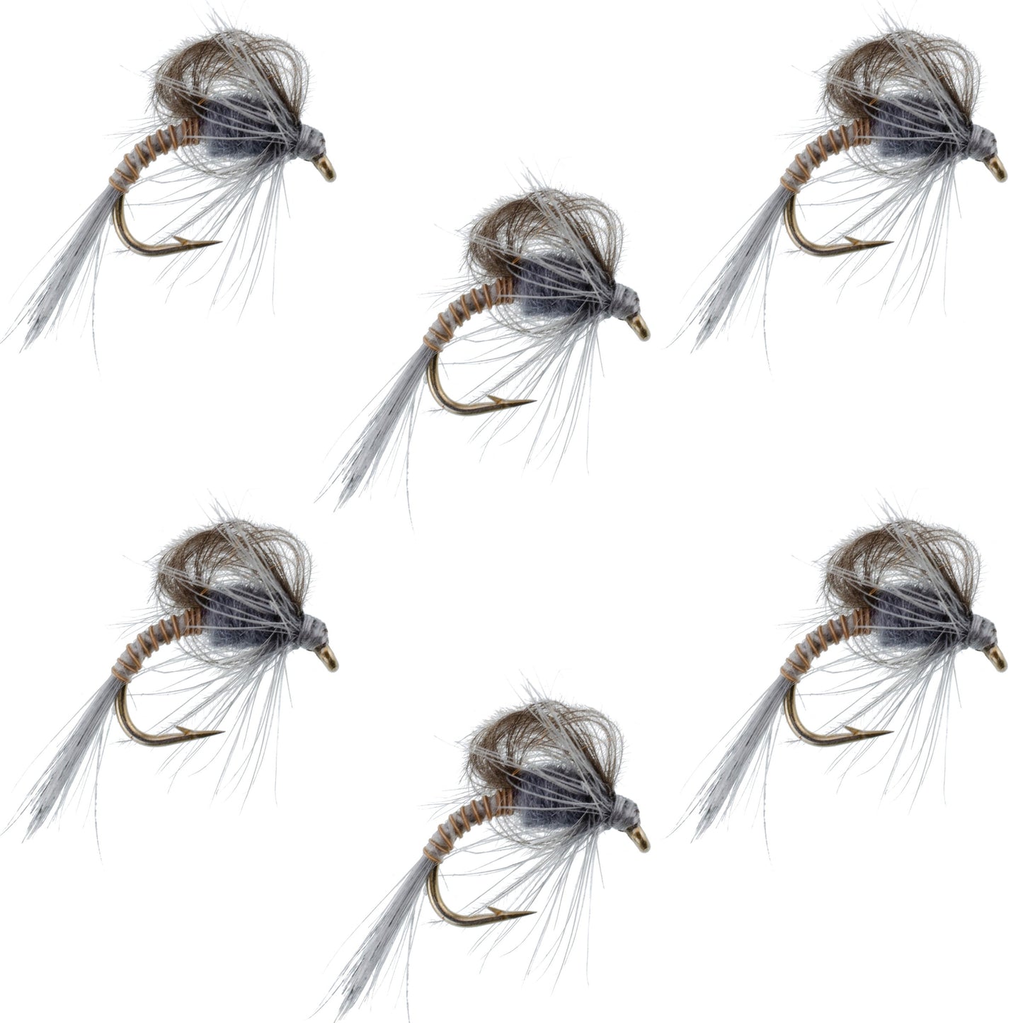 CDC Loop Wing Adams Emerger Fly 6 Flies - Hook Size 12