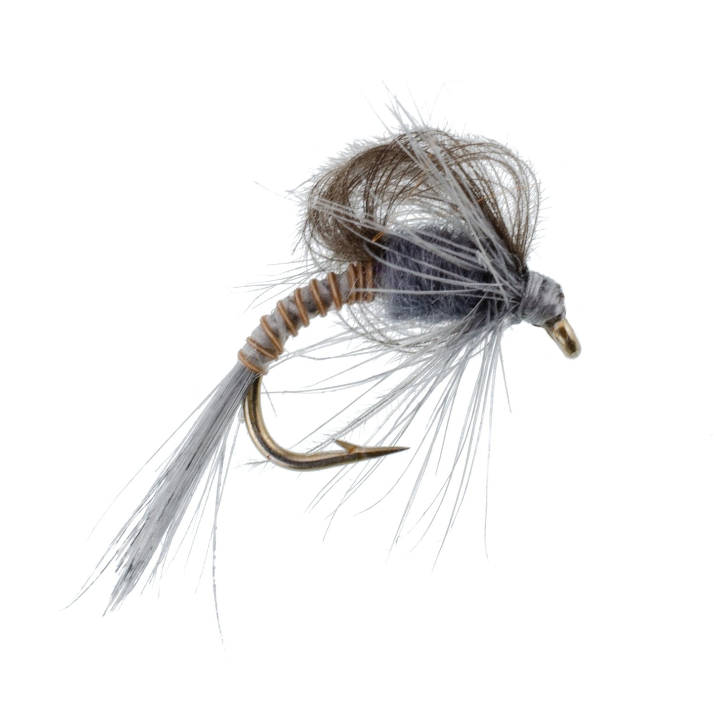 CDC Loop Wing Adams Emerger Fly 12 Flies - Hook Size 14