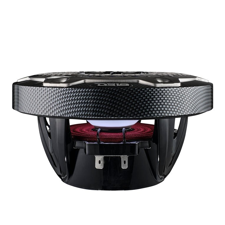 NXL 6.5" 2-Way Coaxial Marine Speaker With LED RGB Lights 100 Watts Rms 4-Ohm - Black Carbon Fiber