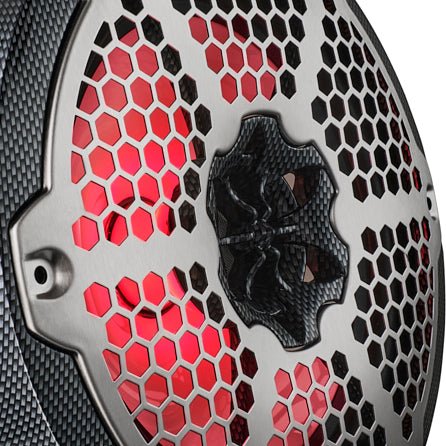NXL 8" 2-Way Coaxial Marine Speaker With LED RGB Lights 125 Watts Rms 4-Ohm - Black Carbon Fiber
