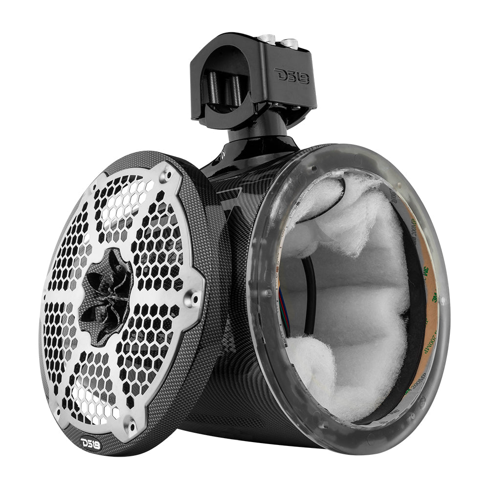 NXL 8" Marine and Powersports Empty Tower LED RGB Lights -Black Carbon Fiber