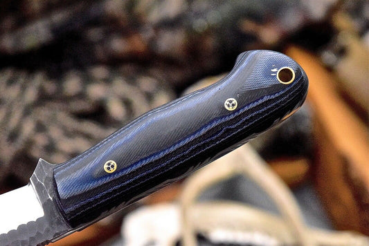 Custom Handmade Hammer Forged Railroad Spike Steel Deer Skinning Knife