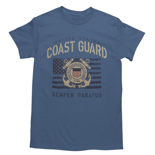 Coast Guard Vintage Stencil T-Shirt (Indigo Blue)