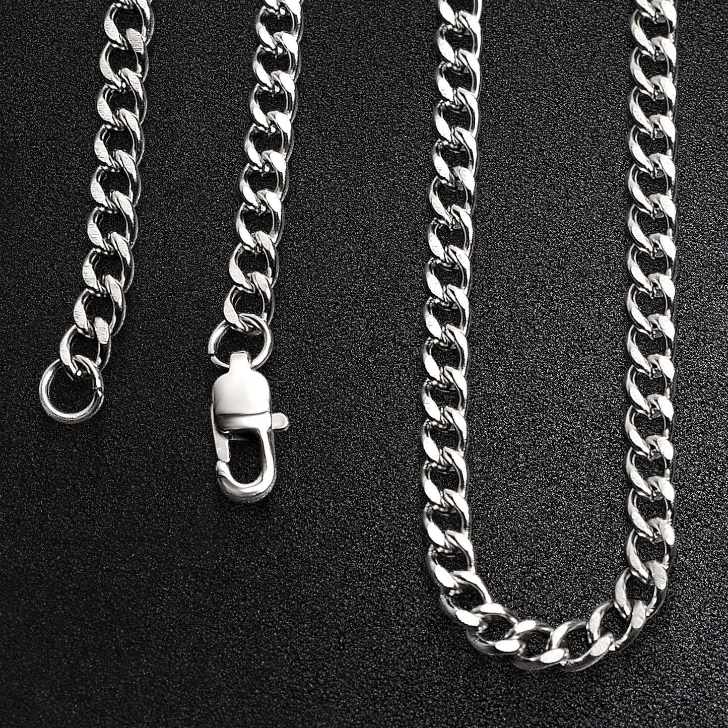 Stainless Steel Diamond Cut Curb Chain Necklace