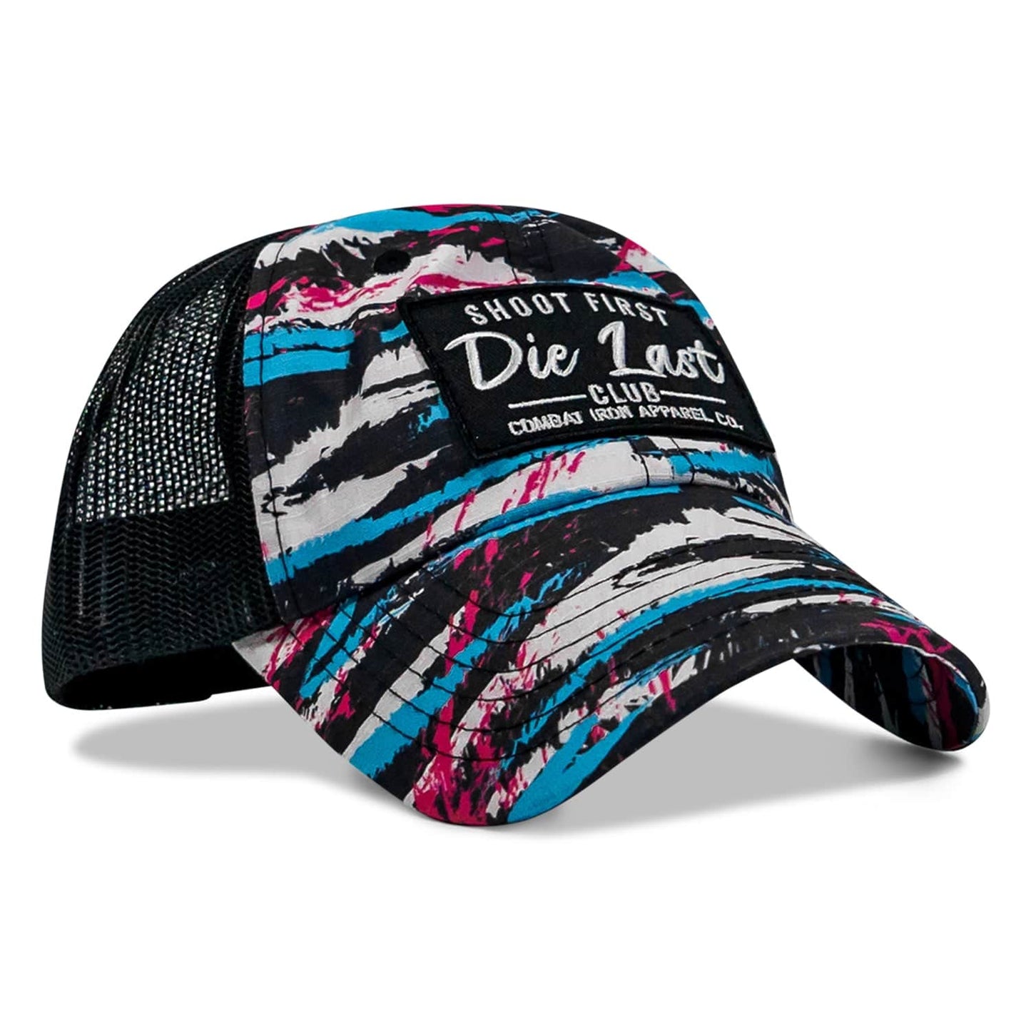 Shoot First. Die Last. Club Patch Tactical Ripstop Mesh Snapback Hat