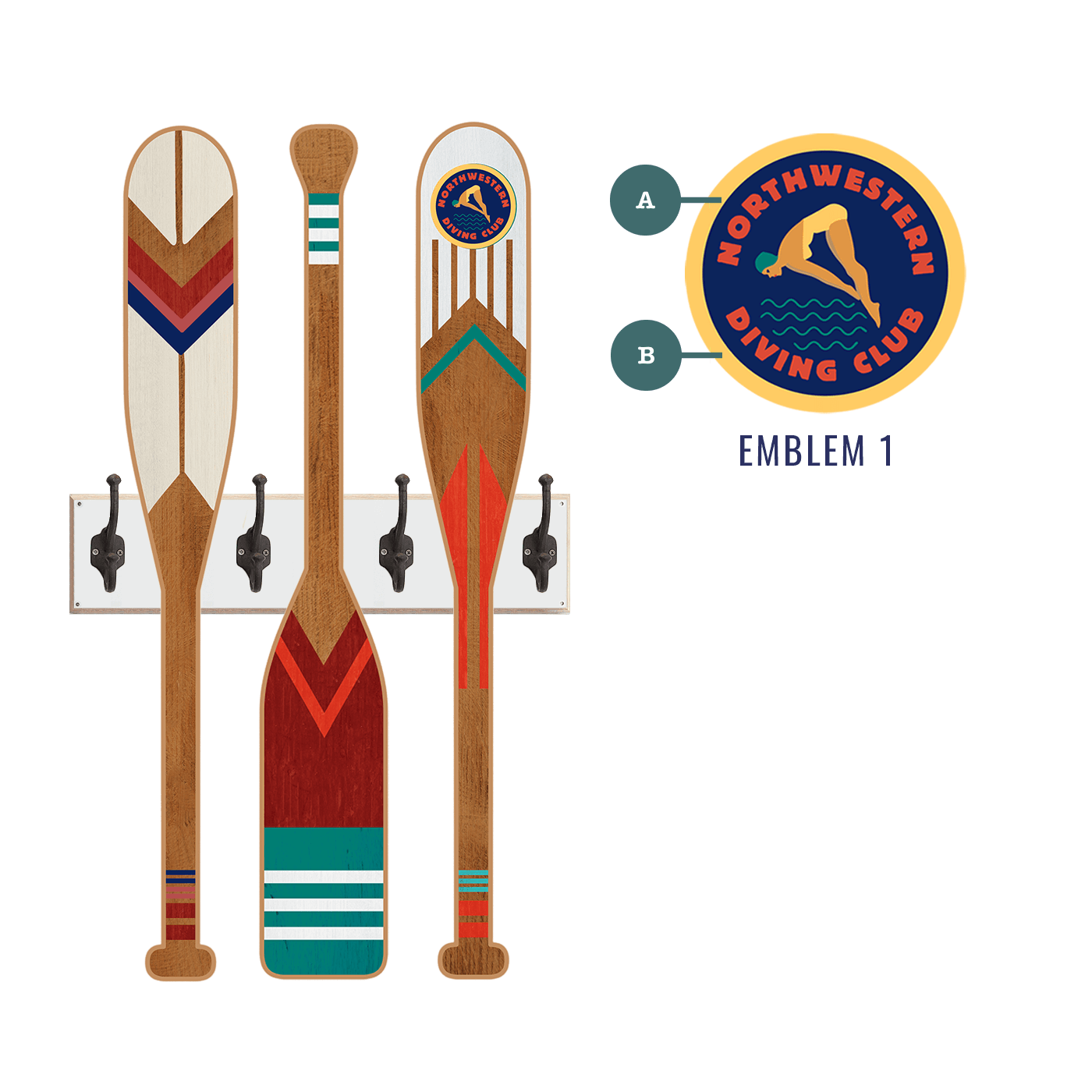 Oar Coatrack - Classic Trio Edition