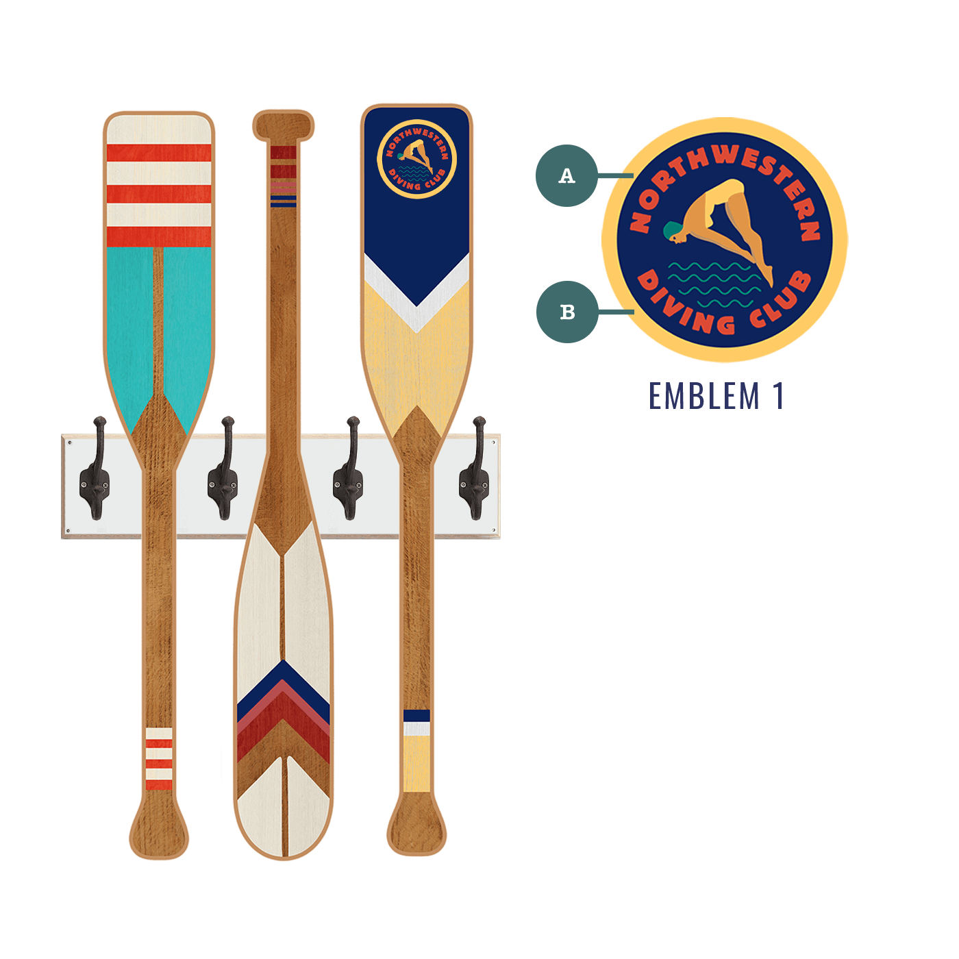 Oar Coatrack - Rustic Rowing Edition
