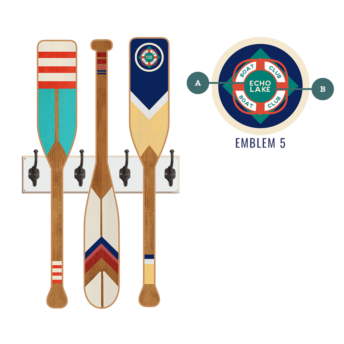Oar Coatrack - Rustic Rowing Edition