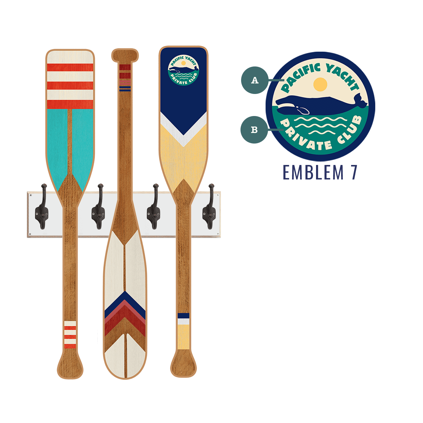 Oar Coatrack - Rustic Rowing Edition