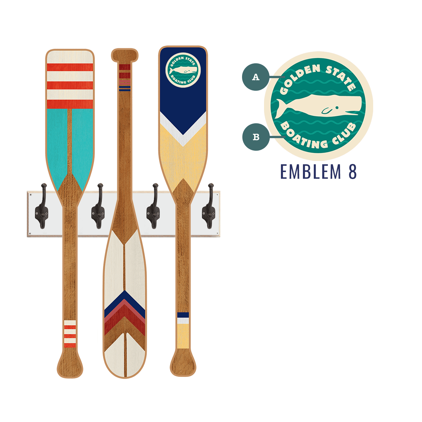 Oar Coatrack - Rustic Rowing Edition
