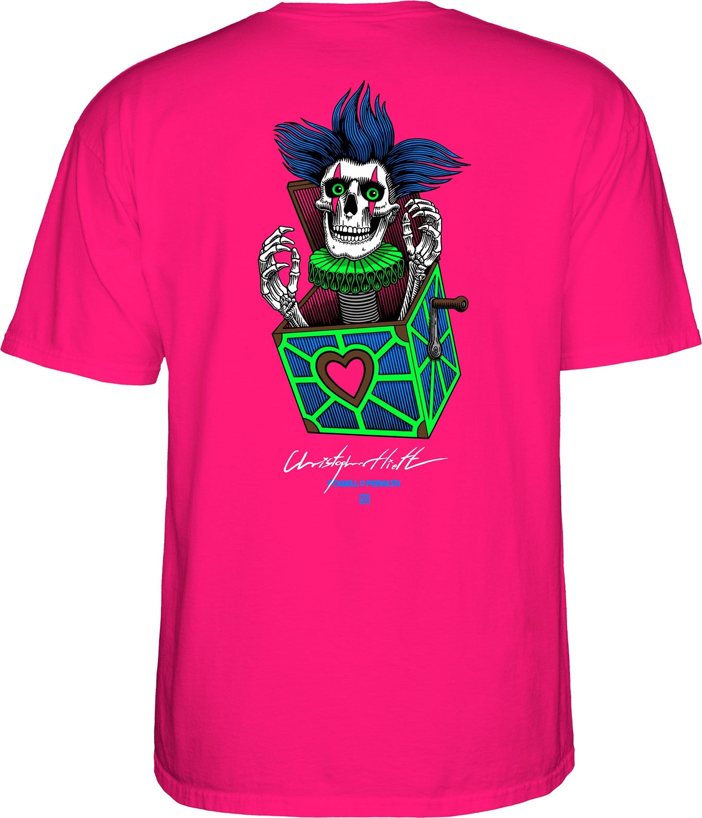 Powell Peralta Chris Hiett Skull T-shirt - Hot Pink