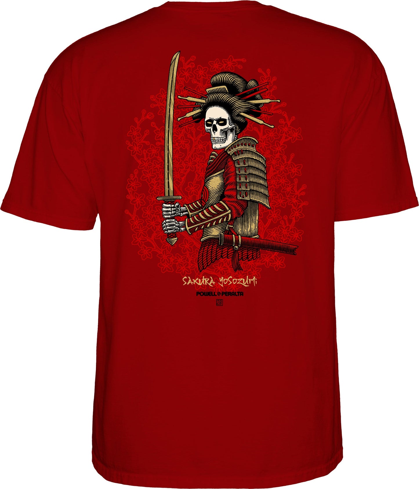 Powell Peralta Sakura Yosozumi Onna-Bugeisha T-shirt - Burgundy