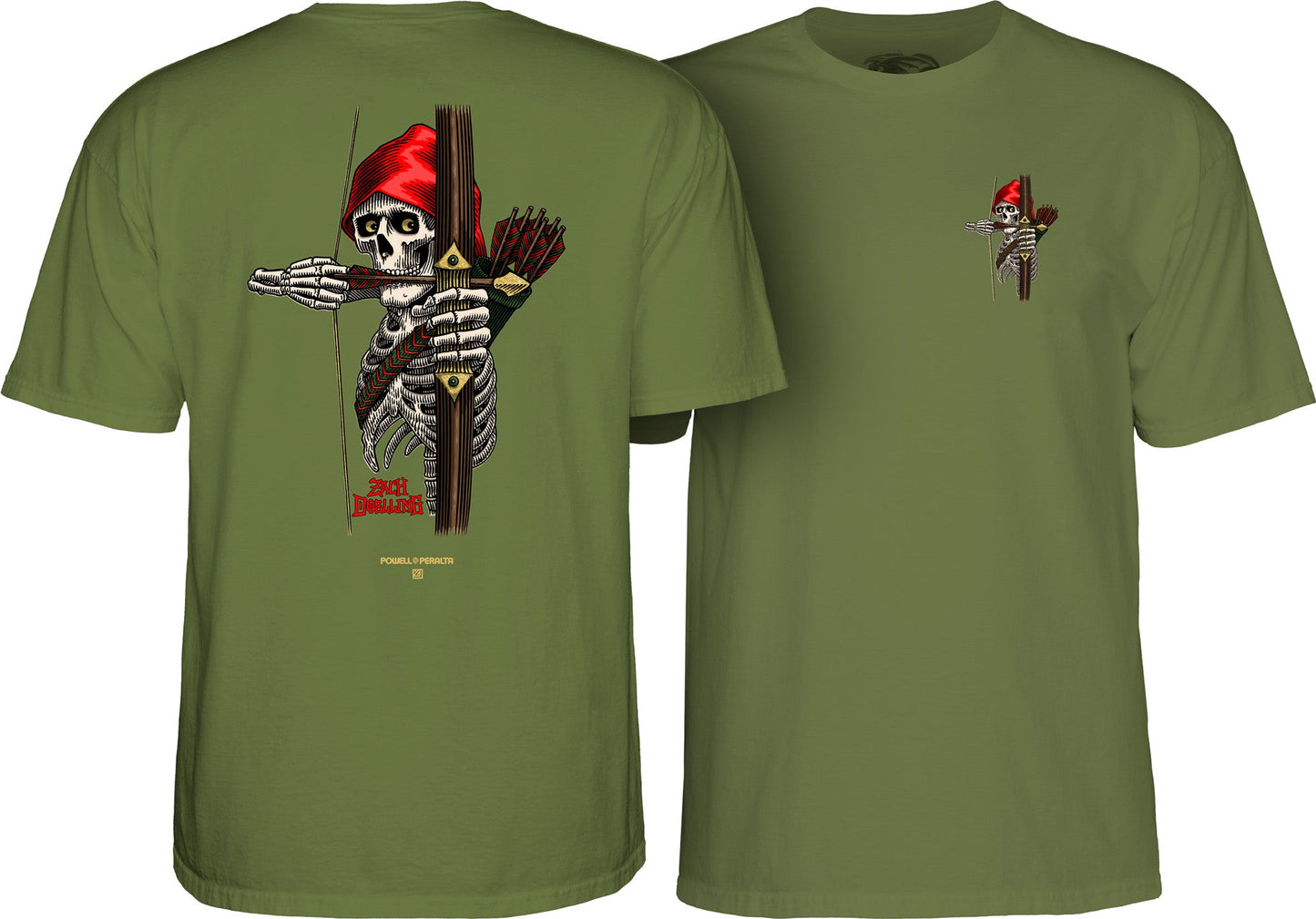 Powell Peralta Zach Doelling Archer T-Shirt - Military Green